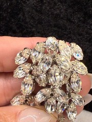 Vintage Weiss Rhinestone Chandelier Brooch Silver Tone Full of Sparkle Waterfall