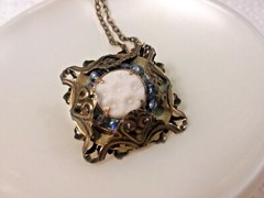 1 3/4″ Romantic Filigree Glass Pendant 08-01-2022