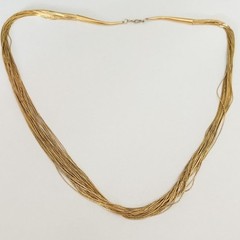 Vintage Sterling Silver Liquid Gold Vermeil 30 Multi Strand Southwest Necklace