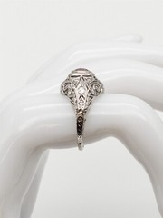 Antique Edwardian 1.50ct Certified NO HEAT Pink Sapphire Diamond Platinum Ring