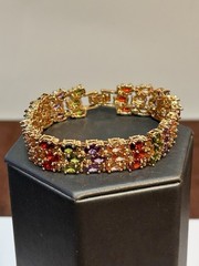 Vintage Ross-Simons Gold Tone Multi Gemstone Bracelet