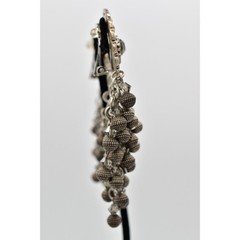 Vintage Statement Crystal Beaded Fringe Clip On Earrings Dangle Waterfall BinBB