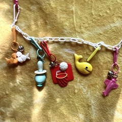Set Of 2 Bell Charm Chain Necklaces 80s Vintage
