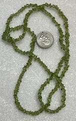 Vintage Peridot Small Chip Necklace 32” No Clasp
