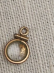 Vintage 12k GF Glass Pendant With Natural Yellow Gold Nuggets 22k