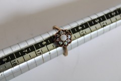 Vtg 10K Yellow Gold & Fire Opal Floral Cluster Ladies Estate Ring, 2.25g -S: 5.5