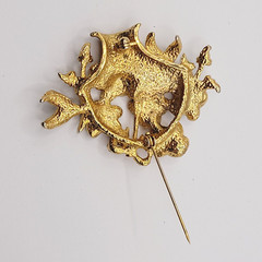 CLASSIC Pansy Flower Basket Gold Tone Pink Blue Green Enamel Vintage Brooch Pin