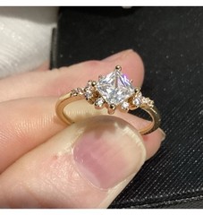 🌸Elegant Vintage or Antique Style Princess Cut Petite Cz Diamond band