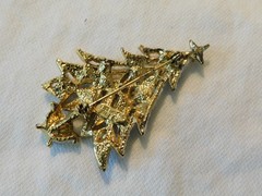 Eisenberg Ice Vintage Rhinestone Christmas Xmas Tree Signed Brooch