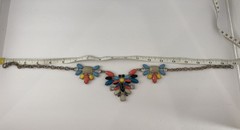 Color Burst Statment Necklace 19” Fun Funky Playful Multi Colors