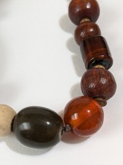 Vintage Wood, Glass, Metal & Acrylic Beaded Infinity Multi Colored Necklace. 34″