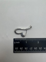Vintage 925 Sterling Silver Open Heart Slide Women Pendant