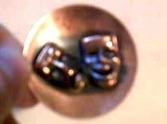 “KIM” Comedy Tragedy Mask Cuff links Drama Faces Theater Acting/Actor/Actress