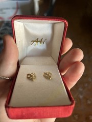 AAi Vintage Gold Tone Costume Earrings Rhinestone Detail Brand New