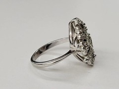 Art Deco Style Round Cut Lab Created Diamond 14k White Gold FN Wedding Ring