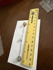 Vintage White And Yellow Gold Diamond Eastern Star / Masonic Pearl Pins 14k