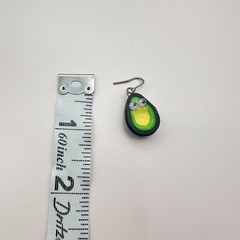 Vintage 90s Avocado Googly Eye Dangle Earrings Green Polymer Clay Fun Fashion