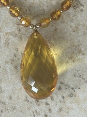 FACETED MIX COLOR BALTIC AMBR 925 STERLING GOLD PLATED NECKLACE LEMON DROP