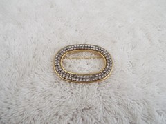 Oval Goldtone Rhinestone Pin (A35)