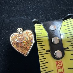 1990-2000 Confetti Glitter Goldtone Locket Pendant (Lot# 825)