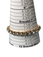 Vintage Goldtone Clear Rhinestone Stretchy Bracelet 7.75 inches Unstretched