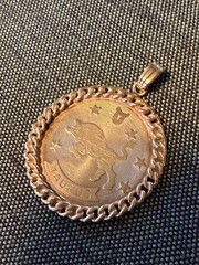 Vintage 3/4″ Solid 14kt Gold Pendant Taurus Zodiac Pendant NOS NOI 3.2g