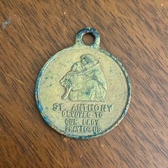 Unbranded St Christopher St Anthony Medal Unisex OS Vintage Brass Tone Pendant