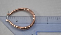 Vintage Gold Tone Pierced Loop English Lock Earrings 1.5″ Copper Color