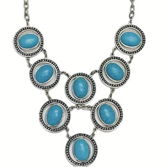 Blue Howlite Necklace 19″ Boho Country Southwestern Bohemian