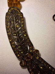 Stunning Art Deco Style LaVintage Necklace Faceted Glass Crystals Brass-tone