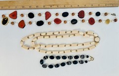 Vintage Lucite Resin & Acrylic Plastic Statement Necklace Lot (3 Pieces)