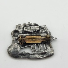 Vintage Birds And Blooms Pewter Pin Gardening