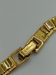 7.25″ Monet Signed Gold Tone Expandable Bracelet Rectangular Link
