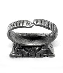 Vtg Mid Century Artisan 1970s ISRAEL MODERNIST Sterling Silver Abstract Art Ring