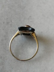Antique Rare Memento Mori 14kt Yellow Gold, Diamonds,Rubies Stone Ring