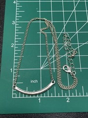 Vintage Crystal Rhinestone Silver Tone Chain Necklace 16-18”