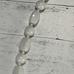 Vintage White Lucite Beaded Necklace 1970s-1980s Costume Jewelry