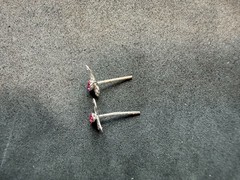 0.40g Vintage Sterling Silver 925 Butterfly Earrings Pink Sparkling Design M