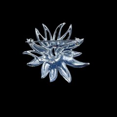 Silver Tone Flower Brooch Pin Statement Floral Elegant Vintage Style Gift
