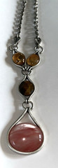 Earth-tone Lia Sophia Yellow Pink Brown Pendant Necklace