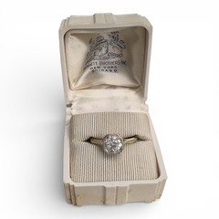 Antique Art Deco 14k Yellow Gold Old Mine Diamond Engagement Ring 0.80ct I-J SI1