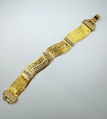 Nolan Miller Gold Tone Multi Strand Bracelet – Pavé Clasp – 7.25” – Signed