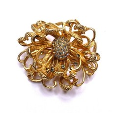 Vintage Castlecliff Rhinestone Brooch Earrings SET