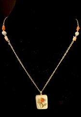 Les Bernard necklace 1/20 12k gold Fill!With Mother Of Pearl! Vintage Necklace!