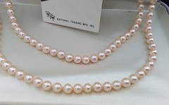 48″ GENUINE MALLORCA SPAIN ISLAND HAND KNOTTED STRING SIMULATED PEARLS BOX COA