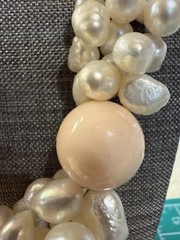 Stunning Antique Baroque Multi Real Pearl And Crystal Glass Beads Necklace Heavy