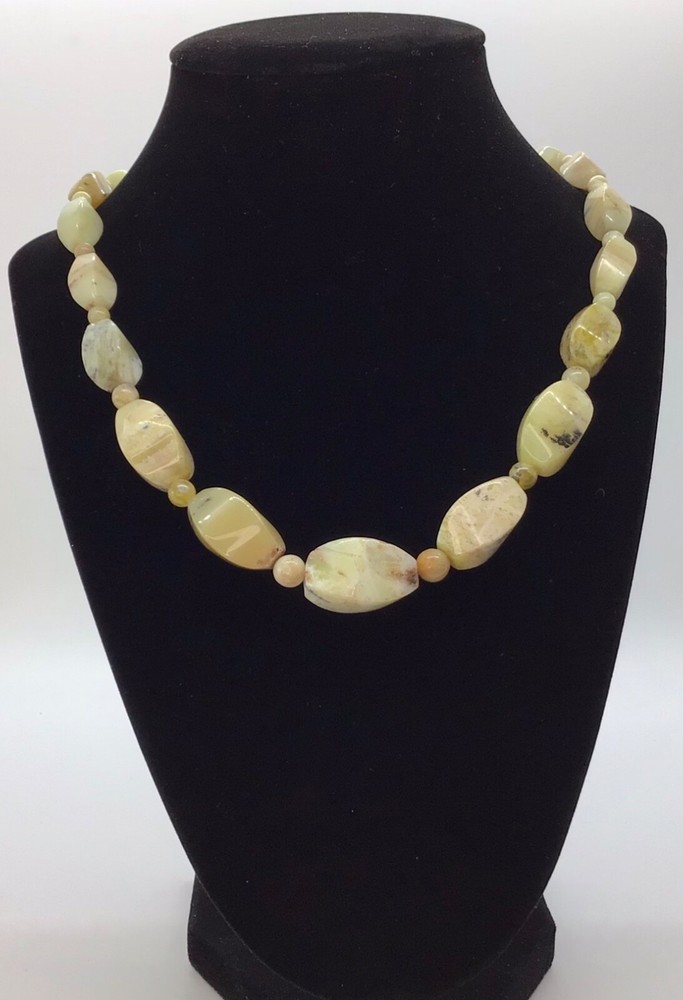 Vtg. Jay King Desert Rose Trading Yellow Stone Sterling Necklace