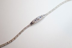Vintage Vanna K Blue and White CZ Platineve Bracelet 6.94ctw