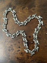 Vintage Person Link Chain Silver Necklace Modern Statement Unique- 24 Inch