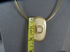 Birch Hill Pendant Crystal Embellished Enamel Gold Choker Necklace 21″ NWT